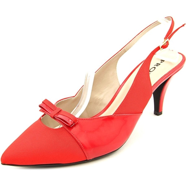 Proxy Carey Women Pointed Toe Synthetic Red Slingback Heel