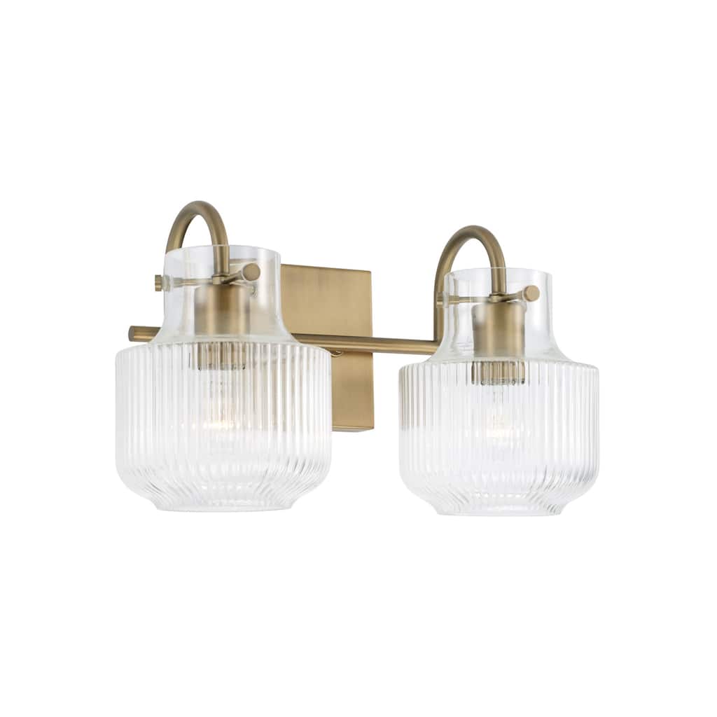 Nyla 2-light Bath/ Vanity w/ Clear Fluted Glass