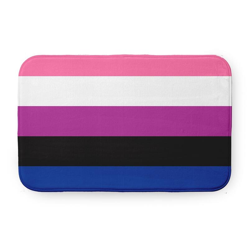 Pride Plush Microfiber Bathmat - Genderfluid - 34" x 21"