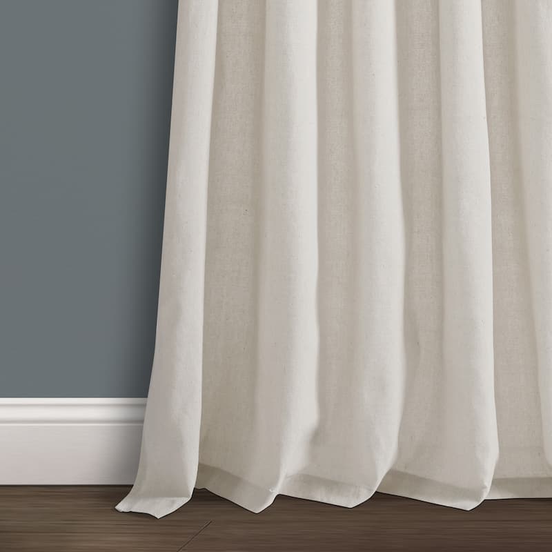 Porch & Den Alsea Burlap Knotted Tab Top Window Curtain Panel Pair