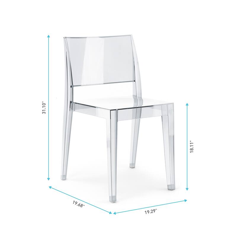 WRGHOME Modern Stacking Patio Dining Side Chair Indoor/Outdoor (Set of 2) - 31.10'' H X 19.29'' W X 19.68'' D