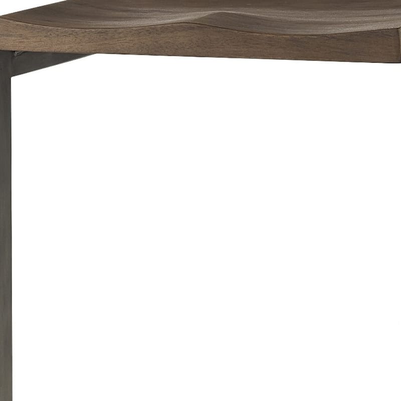 30” High Contemporary Bar Stool with Backless Wood Seat and Metal Legs for Dining Room - 30”H x 17”W x 18”D