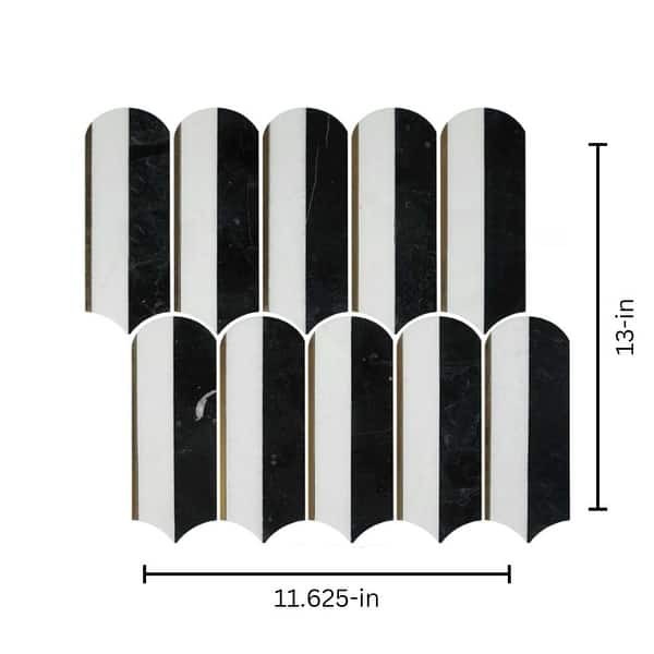 The Tile Life Mad Decade 12x12 Black Marble Floor and Wall Tile