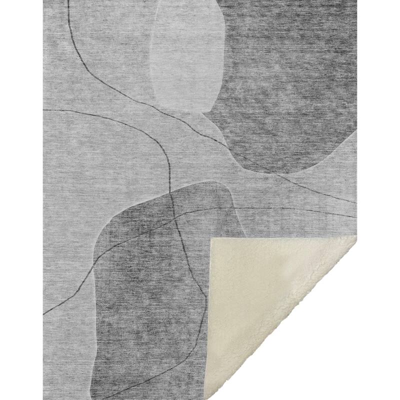 Premium Machine Washable Abstract Contemporary Sherpa Throw Blanket