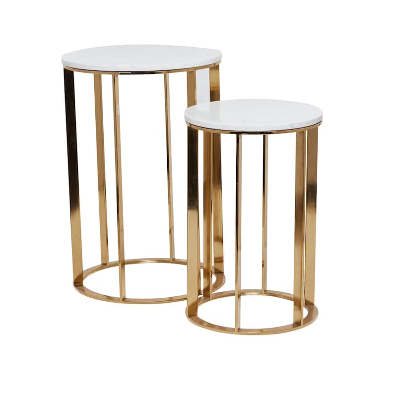 Gold Iron Contemporary Accent Table (Set of 2)