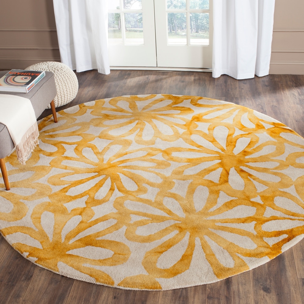 SAFAVIEH Handmade Dip Dye Maze Floral Watercolor Wool Rug