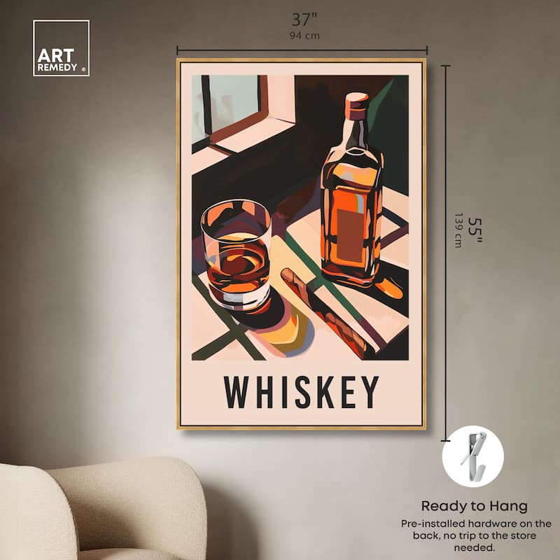 Whiskey Poster Canvas by Art Remedy