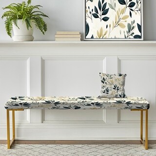 Designart - Modern Greenery - Floral Upholstered Bench - Bohemian ...