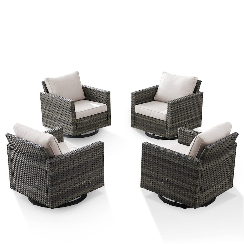 Outdoor Swivel Glider Chairs with Soft Cushion