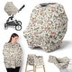 preview thumbnail 1 of 4, Sweet Jojo Designs Vintage Floral Boho Girl 5 in 1 Baby Car Seat Nursing Cover Pink Yellow Green Bohemian Shabby Chic Farmhouse