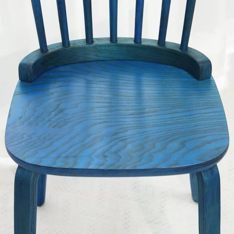 Solid Wood Slat Back Windsor Dining Chairs, Set of 2/4