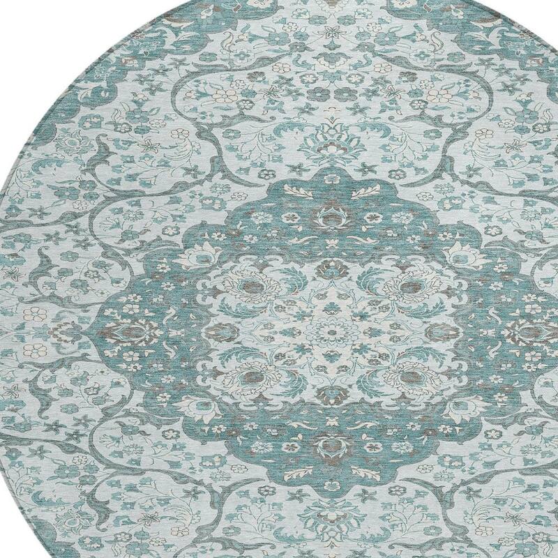 HomeRoots Medallion Traditional Rectangle Outdoor Rug