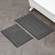 preview thumbnail 40 of 100, Laura Ashley Astor Chenille Bath Mat with TPR Backing 17 x 24 / 20 x 34 - Dark Grey