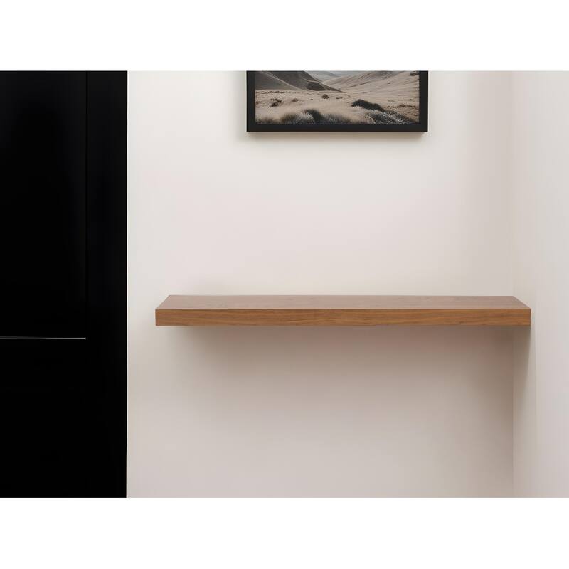 HomeRoots 43" Brown Wooden Wall Mounted Floating Shelf