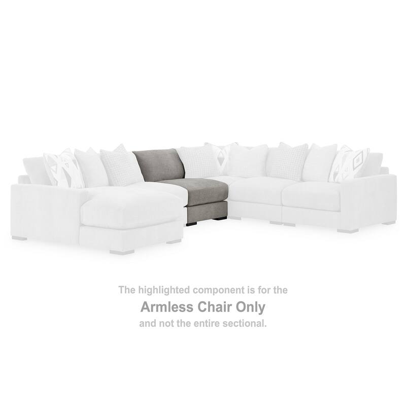 Signature Design by Ashley Aslan Court Gray 3-Piece Sofa Sectional - 109"W x 36"D x 42"H
