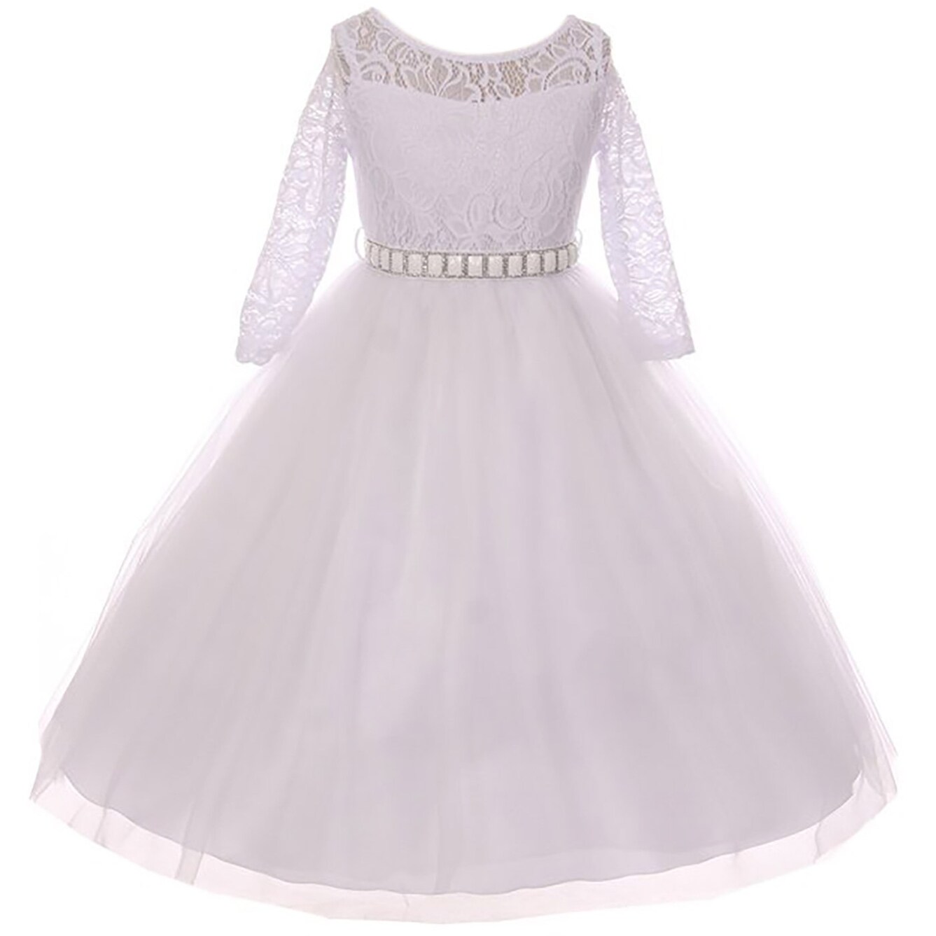 Shop Classic Lace Pageant Wedding Flower Girl Dress White Mbk 372