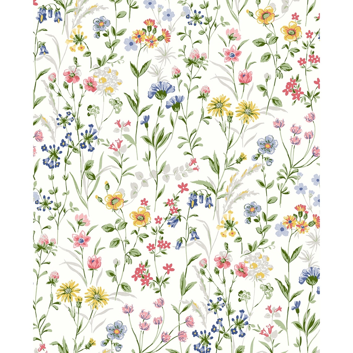 Seabrook Designs Wildflowers Prepasted Wallpaper - 20.5 in. W x 33 ft. L