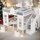 preview thumbnail 1 of 37, Impression & Beautiful Full-Over-Full Bunk Bed with Changeable Table,Elegant Children Bed