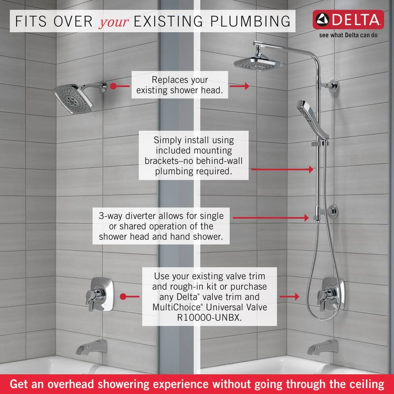 Delta Emerge 26" Angular Shower Column with Hose and Integrated