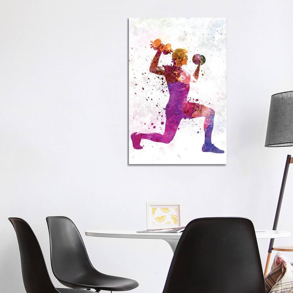 iCanvas "Man Exercising Weight Training Workout Fitness" by Paul Rommer Canvas Print