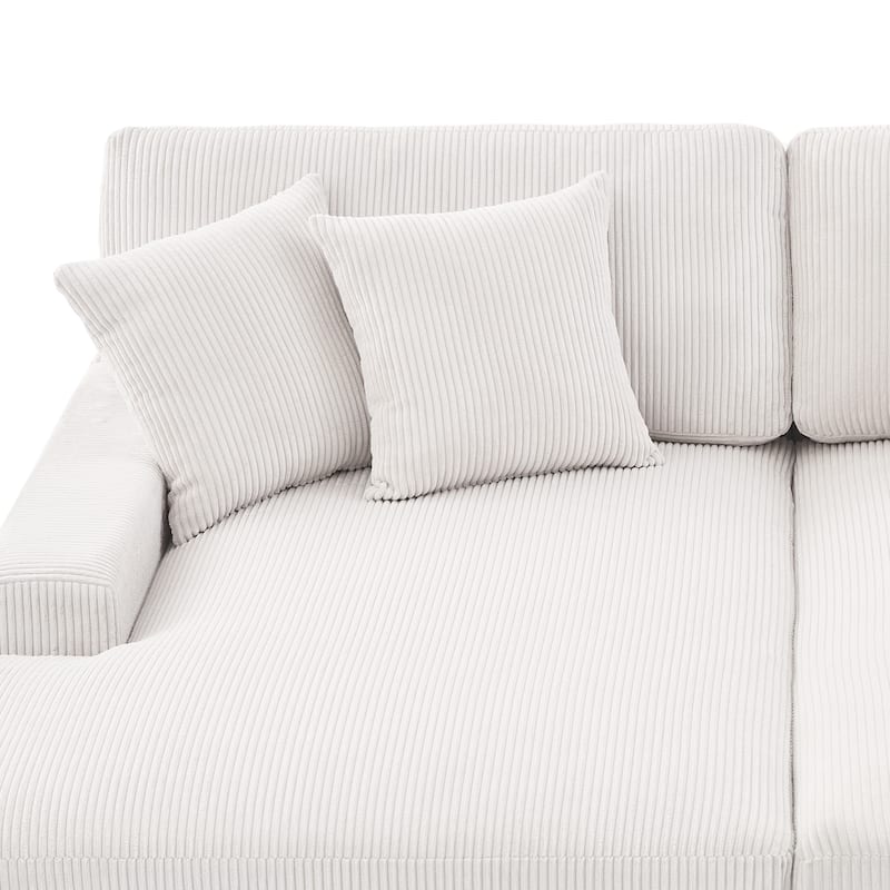Corduroy Modular Couch Sectional Chaise Lounge Sofa