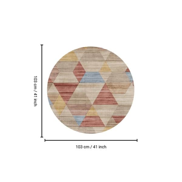 dimension image slide 4 of 13, Round Area Rugs Oriental Floral Rugs Soft Indoor Rug