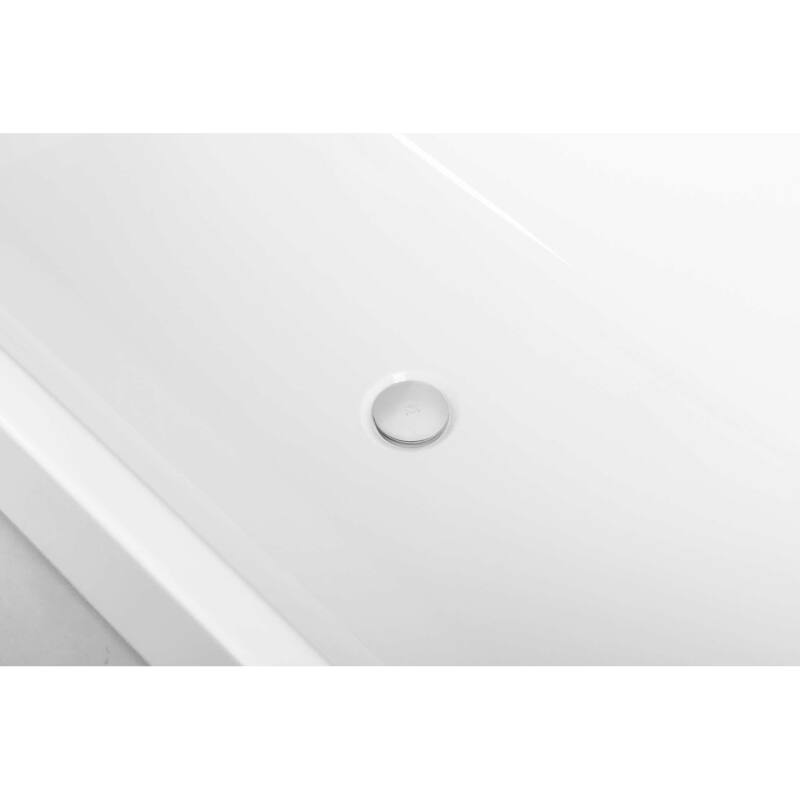 Edward Soaking Diamond Style Bathtub in Glossy White