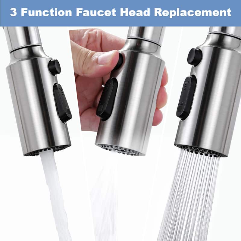 WOWOW Stainless Steel Pull Down Kitchen Faucet Sprayer with 9 Adapters