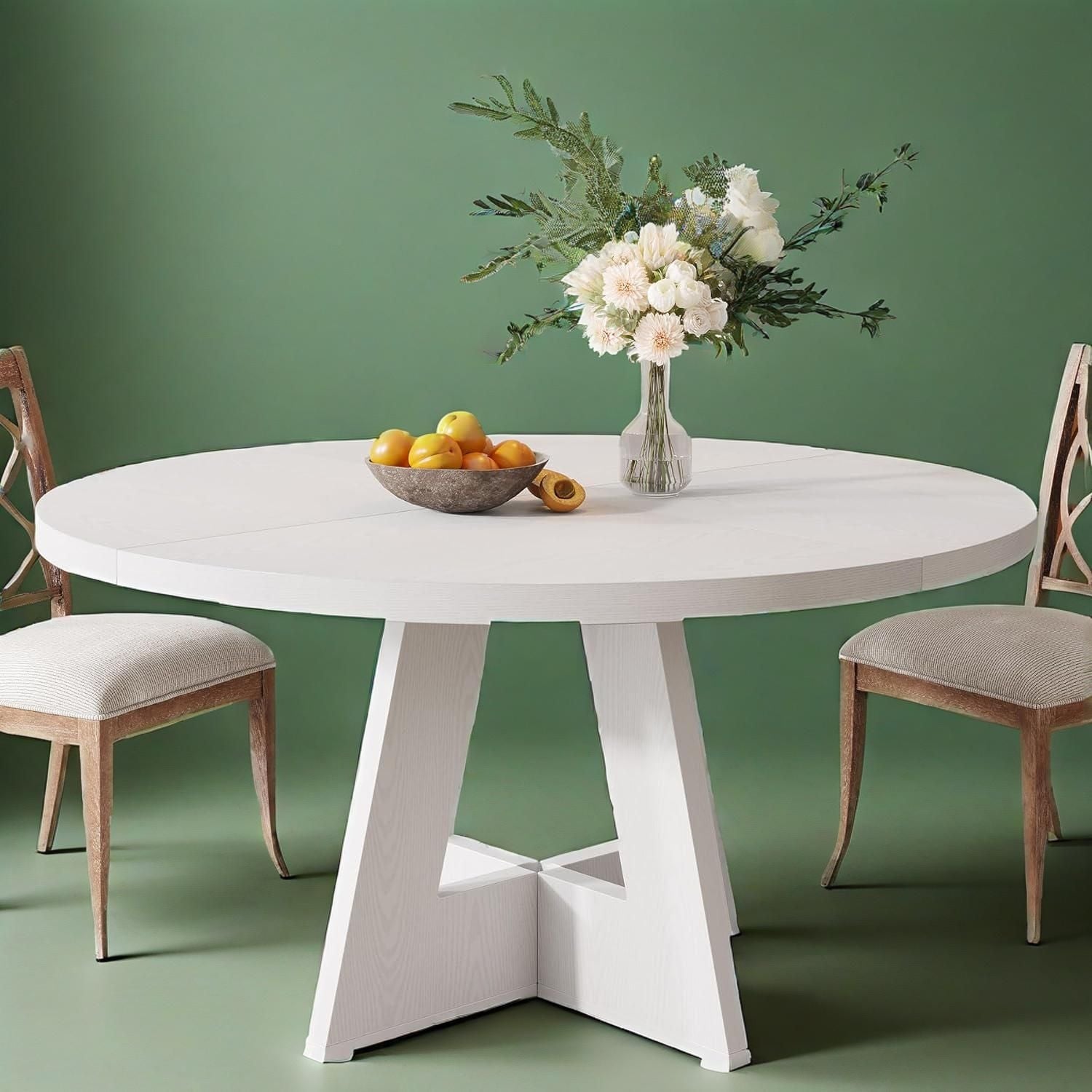 47" Round dining table, wooden kitchen dining table, living room dining table, coffee table, Farmhouse Design