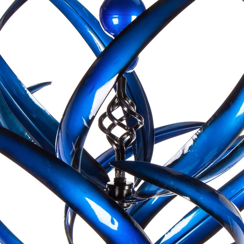90"H Misting Wind Spinner, Blue Wave
