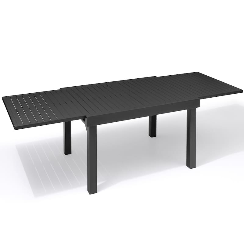 Pellebant Outdoor Aluminum Expandable Patio Dining Table - 82.7" / 41.3" (L) x 31.49" W x 29.5" H