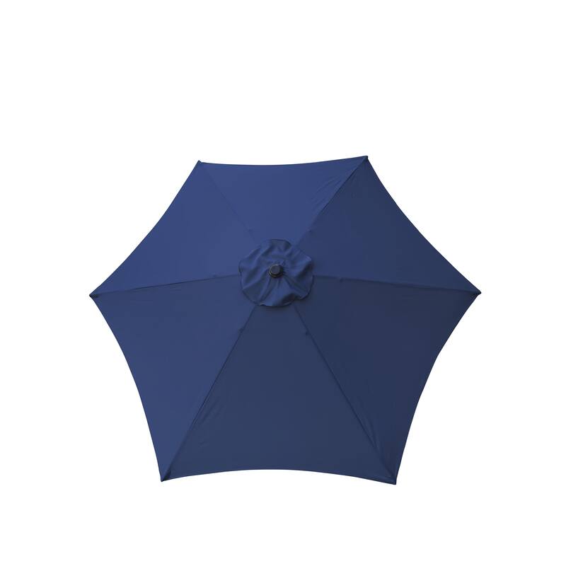 Navy Blue Patio Umbrella with Push Button Tilt and Crank System, Wind Vent, Sturdy Steel Construction
