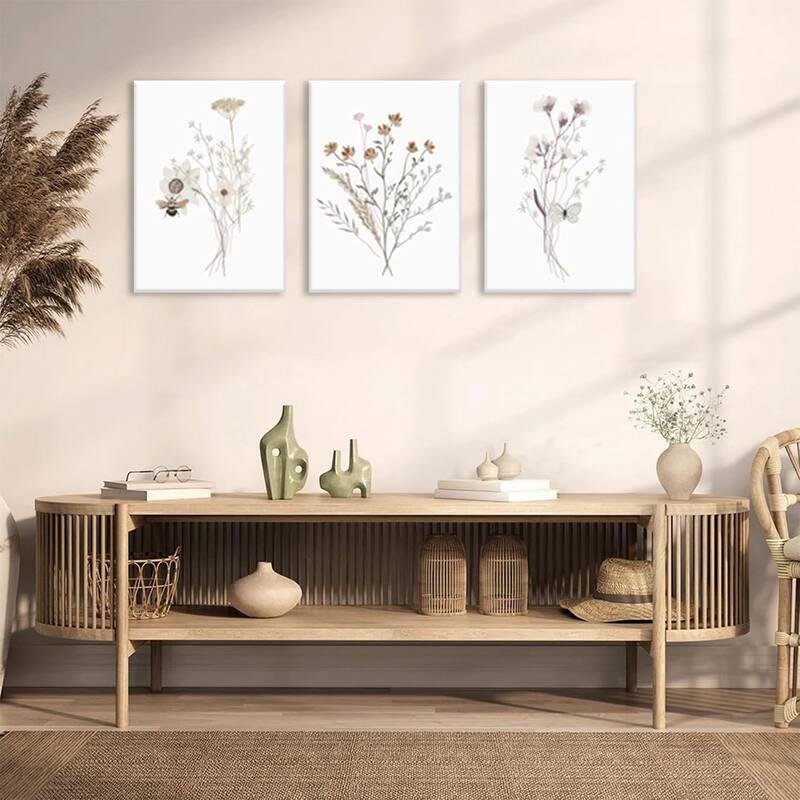 Wildflower Wall Art Butterfly Bee Botanical Floral