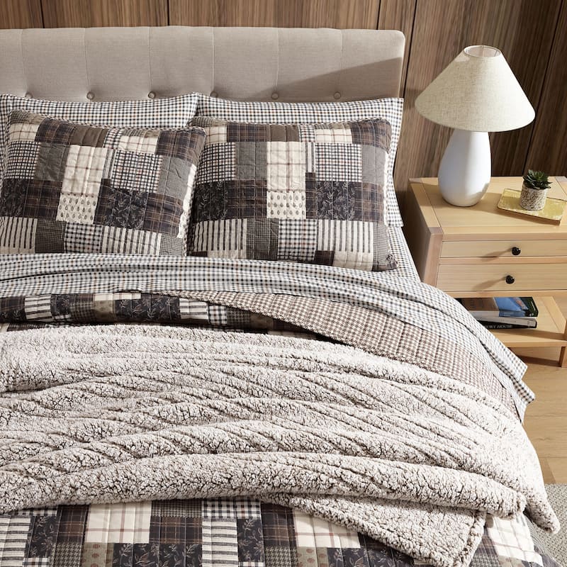 Eddie Bauer Antique Cotton Brown Quilt Set