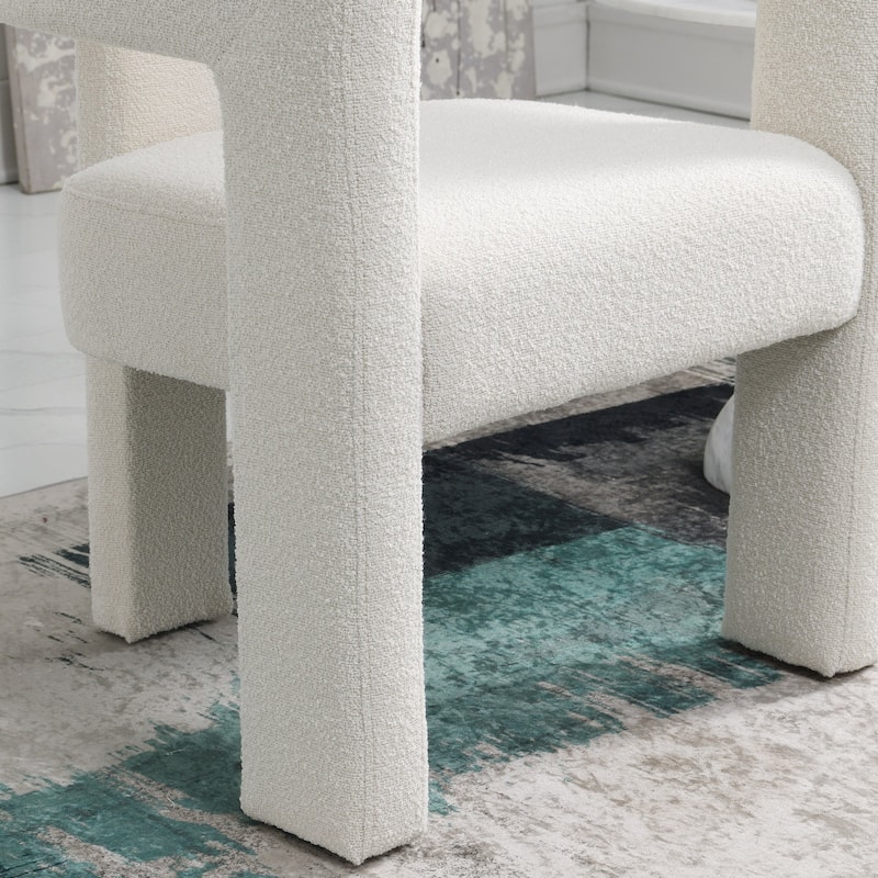 KINWELL 24" Wide Boucle Upholstered Armchair (Set of 2)