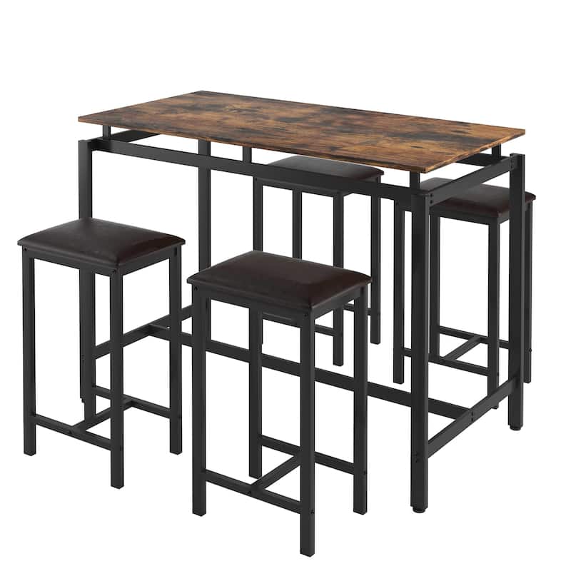5-Piece Kitchen Counter Height Table Set