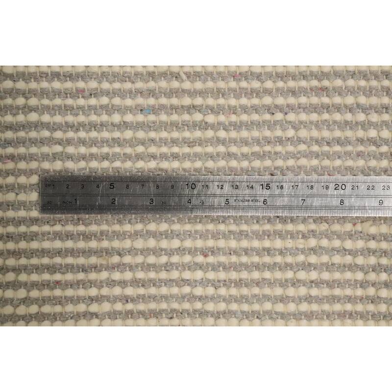 Hand Knotted Oriental 100% Wool Carpet Modern Geometric Greys & Charcoal Modern Gotti Design Area Rug - 9' 7'' X 7' 10''