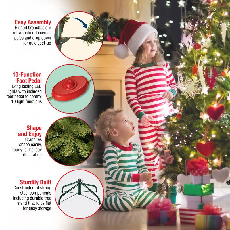 National Tree Company 9 ft. Feel-Real Fraser Grande Dual Color LED-lit Hinged Tree - 9 Foot