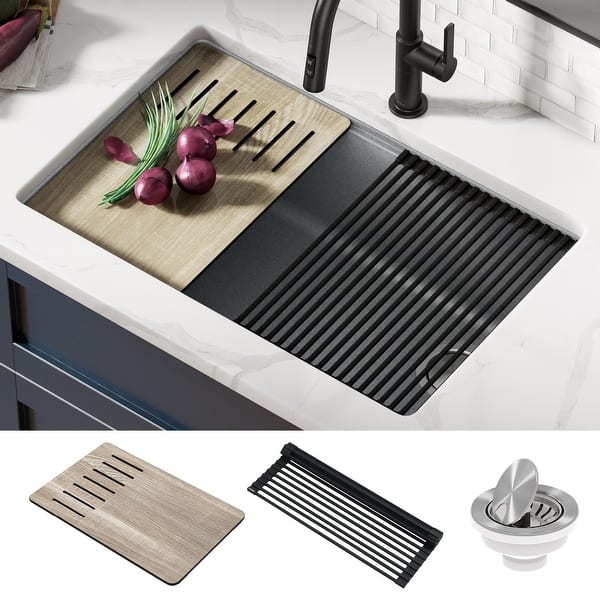 slide 77 of 123, KRAUS Bellucci Workstation Undermount Granite Composite Kitchen Sink