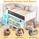 preview thumbnail 18 of 18, Gymax Kids Loft Bed w/LED Lights Chalkboard & Removable Bookcase