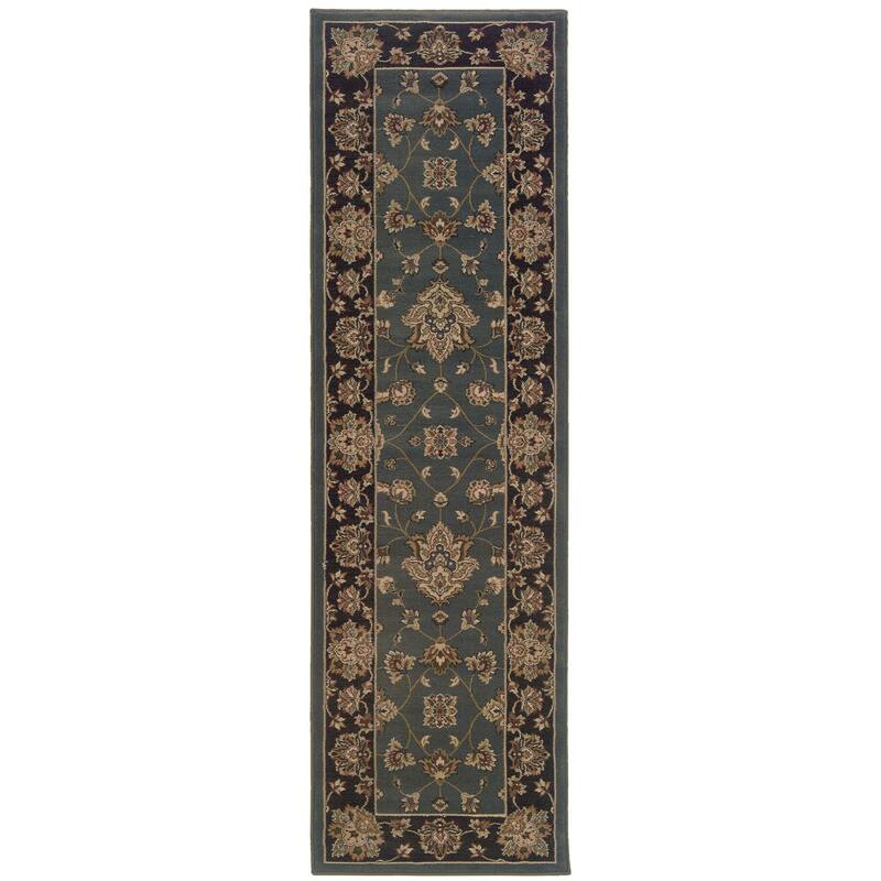 HomeRoots Floral Traditional Runner Area Rug - 92.52 in. x 26.77 in. x 0.43 in.