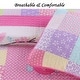 preview thumbnail 3 of 7, Cozy Line Pink Owl Cotton Quilt Bedding Set with Decorative Throw Pillows