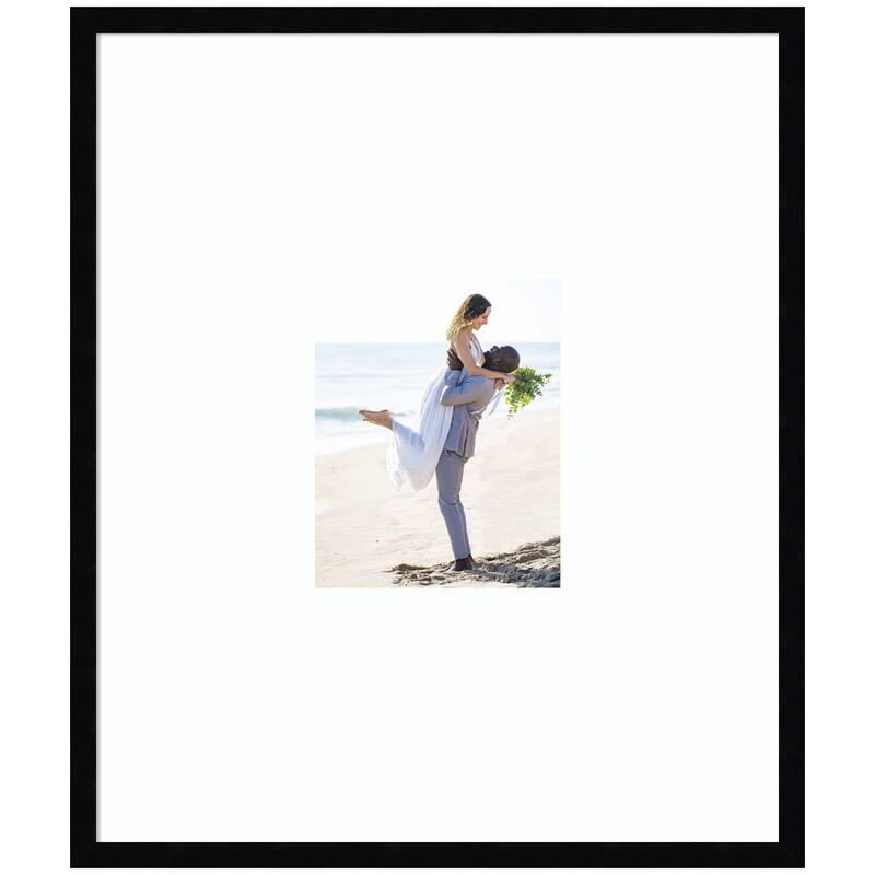 Kate and Laurel Svelte Noir Black Photo Frame - 22x26 matted to 8x10 - Black