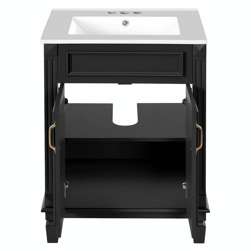 24'' Bathroom Vanity with Sink - Modern Storage Cabinet with 2 Soft-Closing Doors and Adjustable Shelf