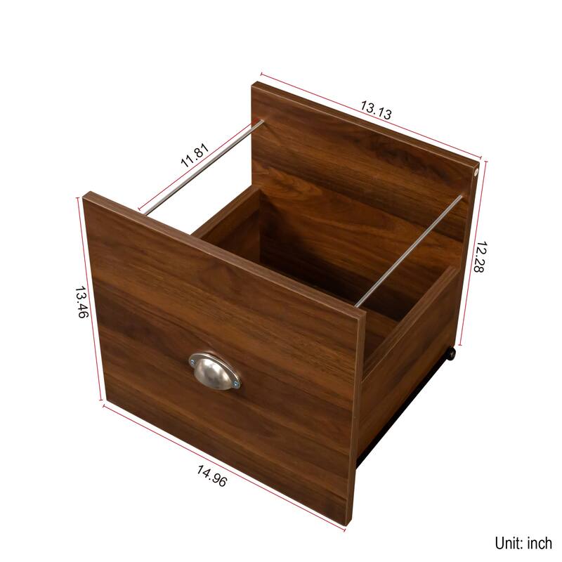 Roomfitters Home Office Computer Desk with Hutch, 59" Study Desk with Drawers, Shelves & Concealed Cabinet, Walnut