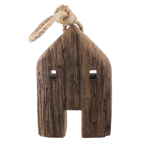 Wooden House Accent Decor with Rope Handle, Brown. Opens flyout.