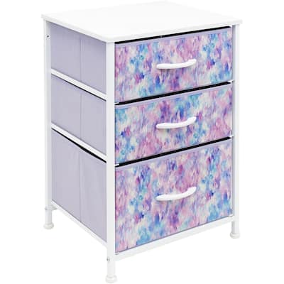 Nightstand 3-Drawer Shelf Storage - Bedside Furniture End Table Chest