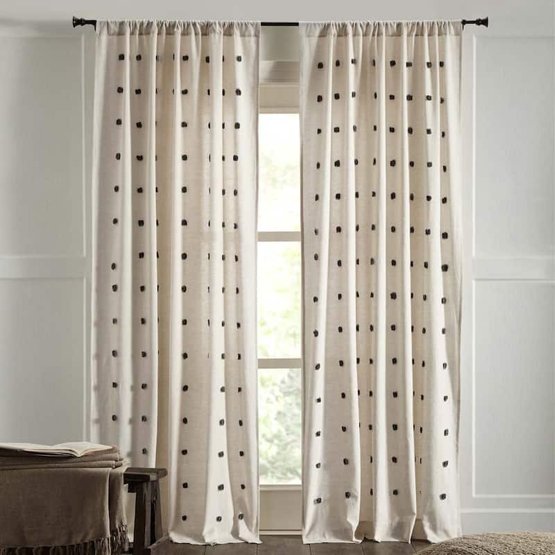 Astrid Linen Curtain, Asphalt, 96
