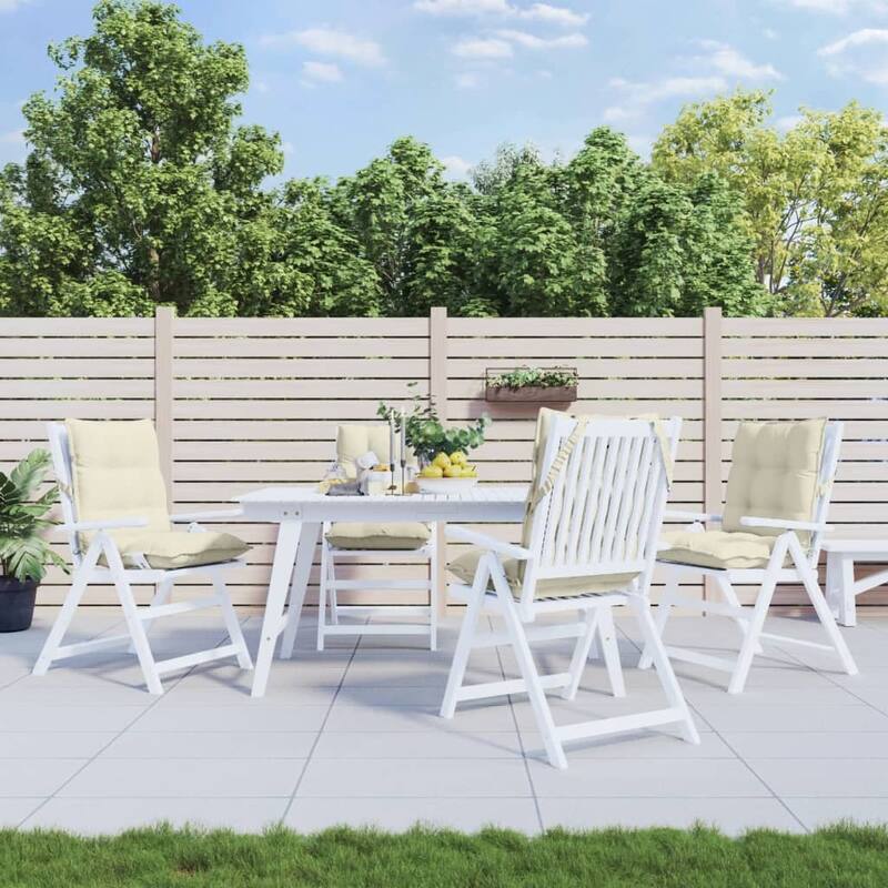 vidaXL Lowback Chair Cushion Set of 4 Anthracite - 19.7 x 39.4 x 2.8 in. - Cream (1)