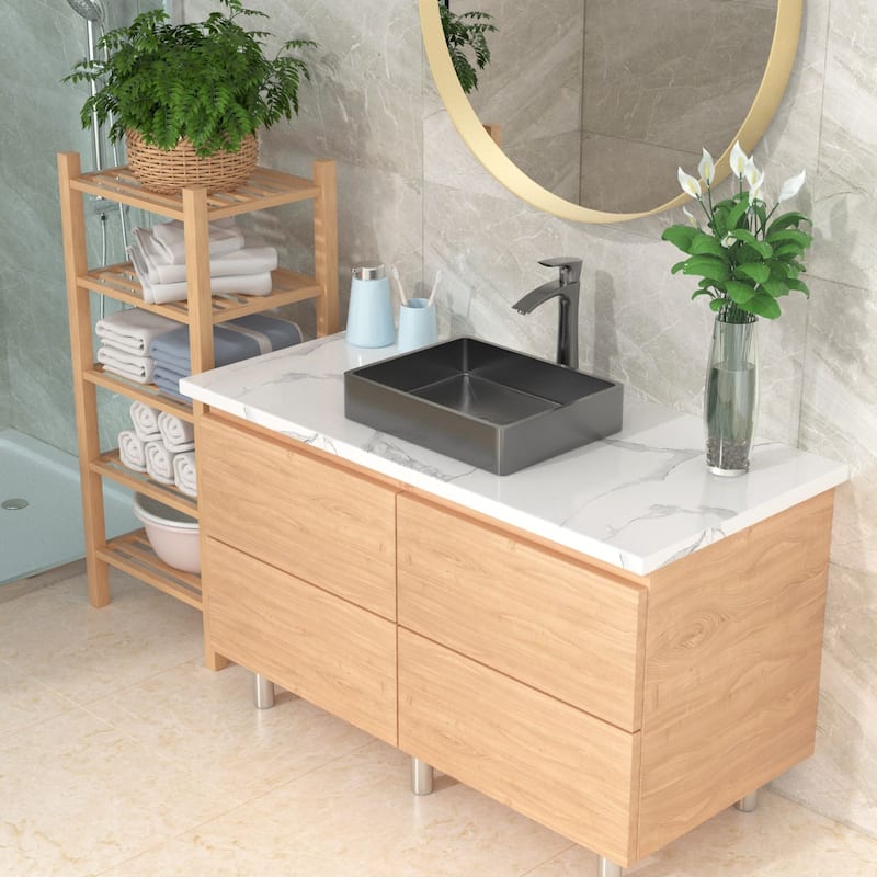 19x15 in. Bathroom Vessel Sink Vanity Wash Basin in Stainless Steel